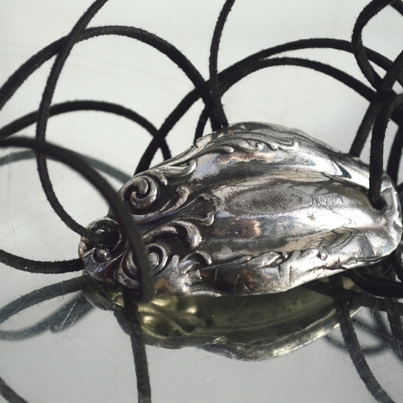 Antique Silver Yoga Cuff Bracelet Tie Wrap Cord - Picture 4 of 5